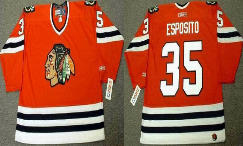 2019 Men Chicago Blackhawks 35 Esposito red CCM NHL jerseys